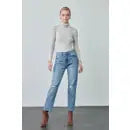 High Rise Slim Straight Medium Wash - KanCan