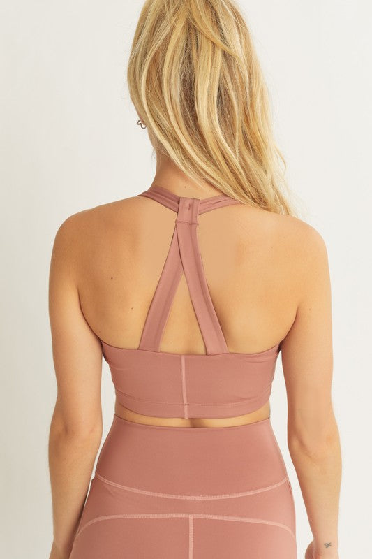 Cropped Halter Active Wear Top
