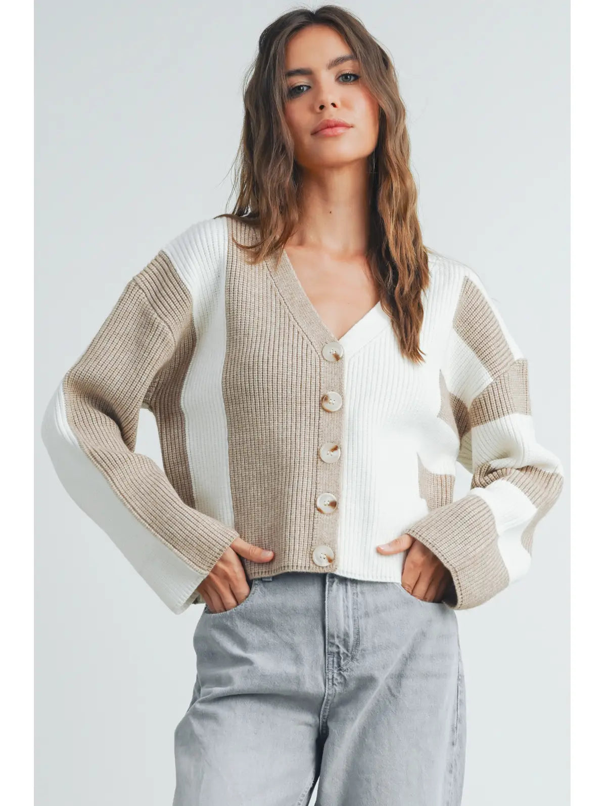 Neutral Block Cardigan