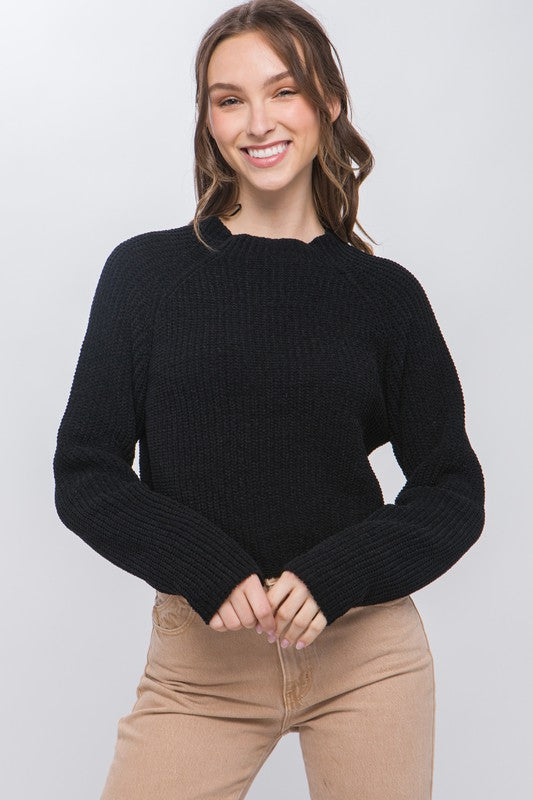 Cozy Solid Knit Long Sleeve Top