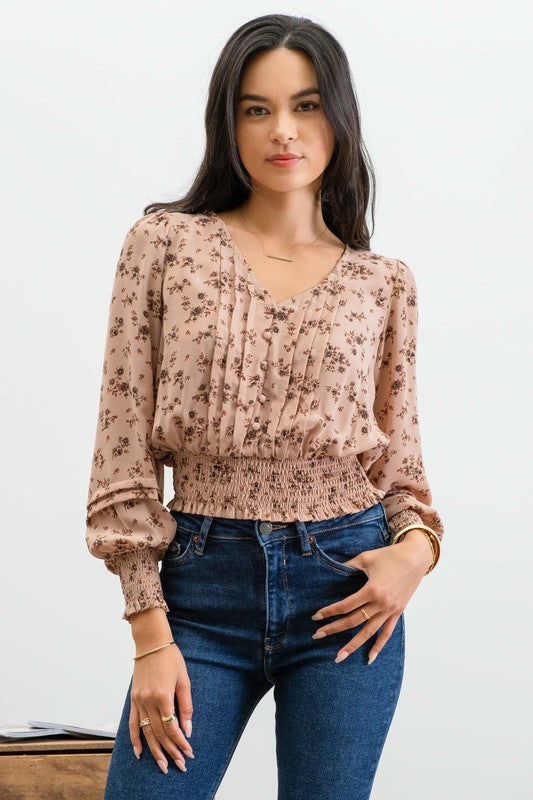 Dainty Floral Woven Top
