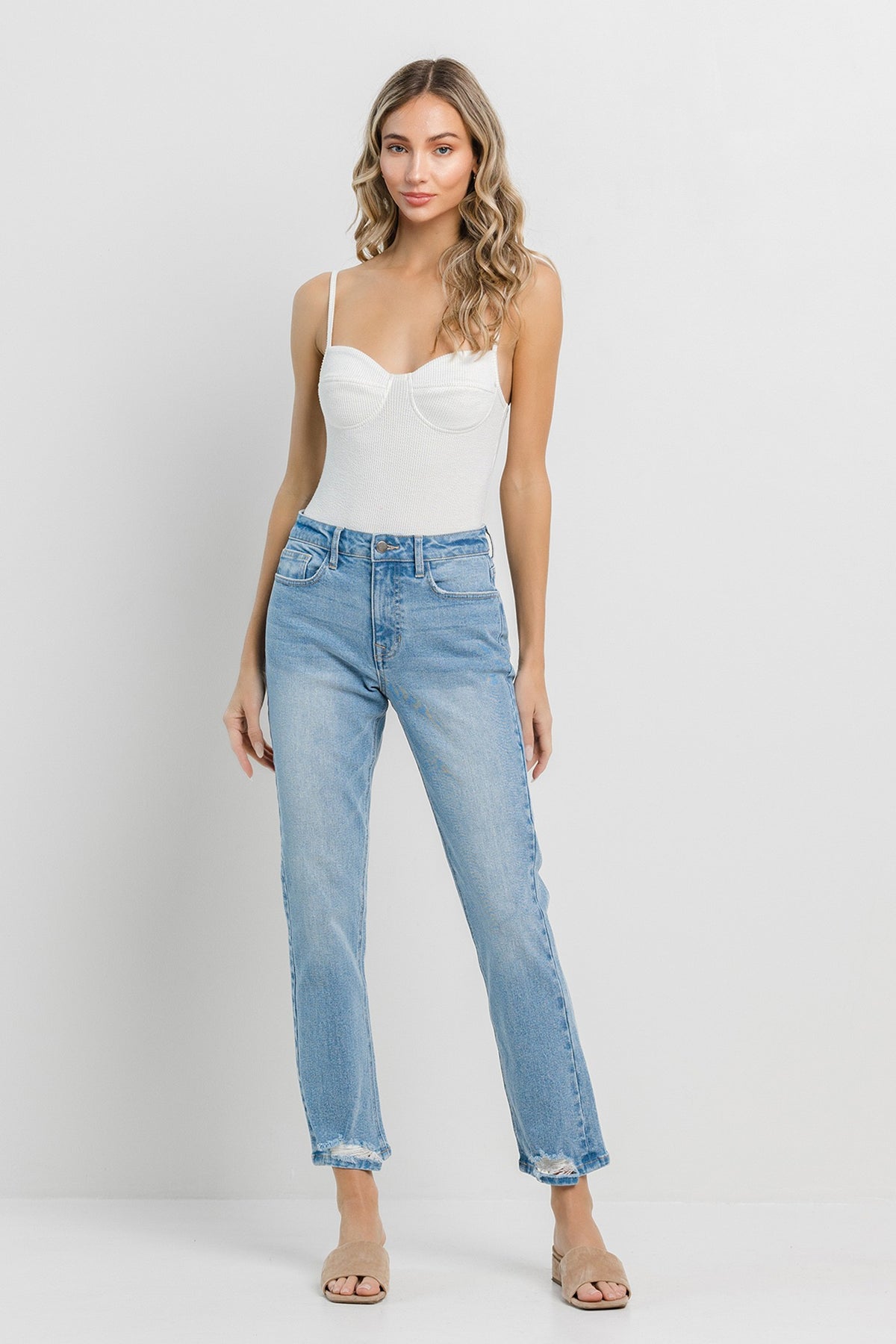 Grinded Hem Straight Leg Denim - Jelly Jeans