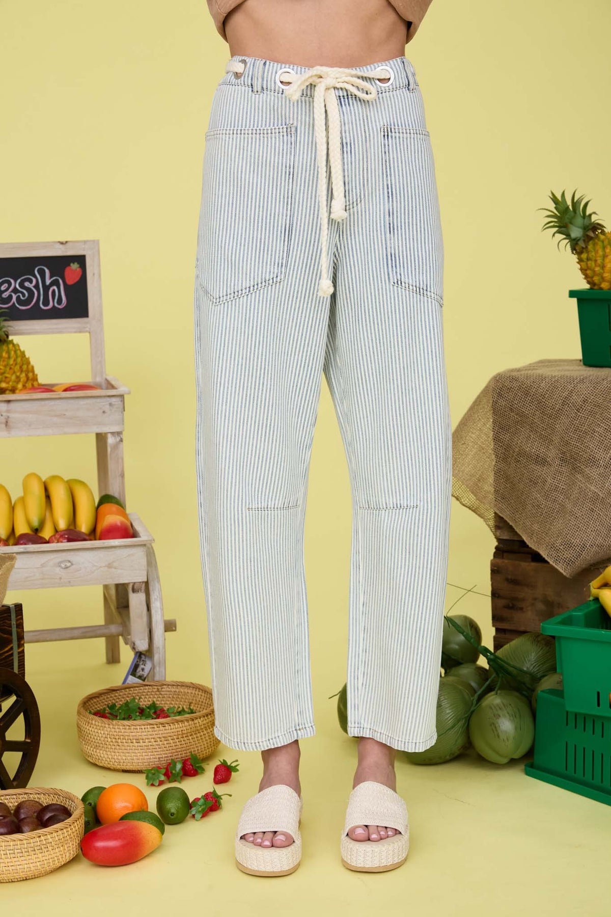 Rhea Stripe Denim Pants