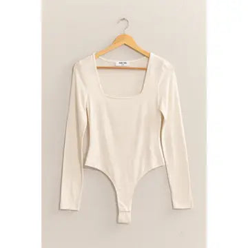 Cream Square Neck Bodysuit