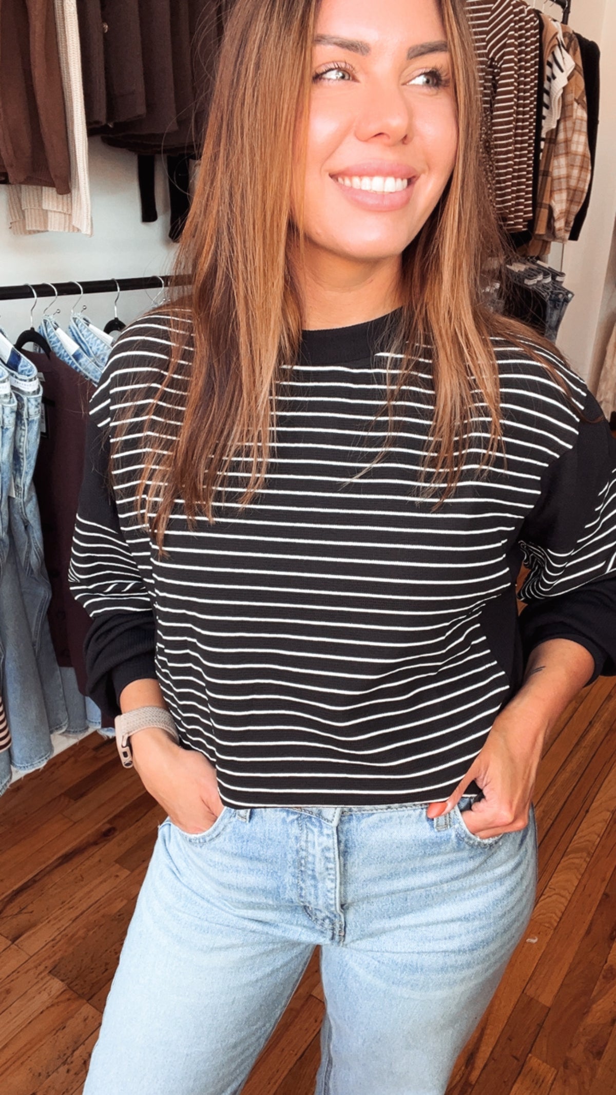 Shadowline Stripe Top