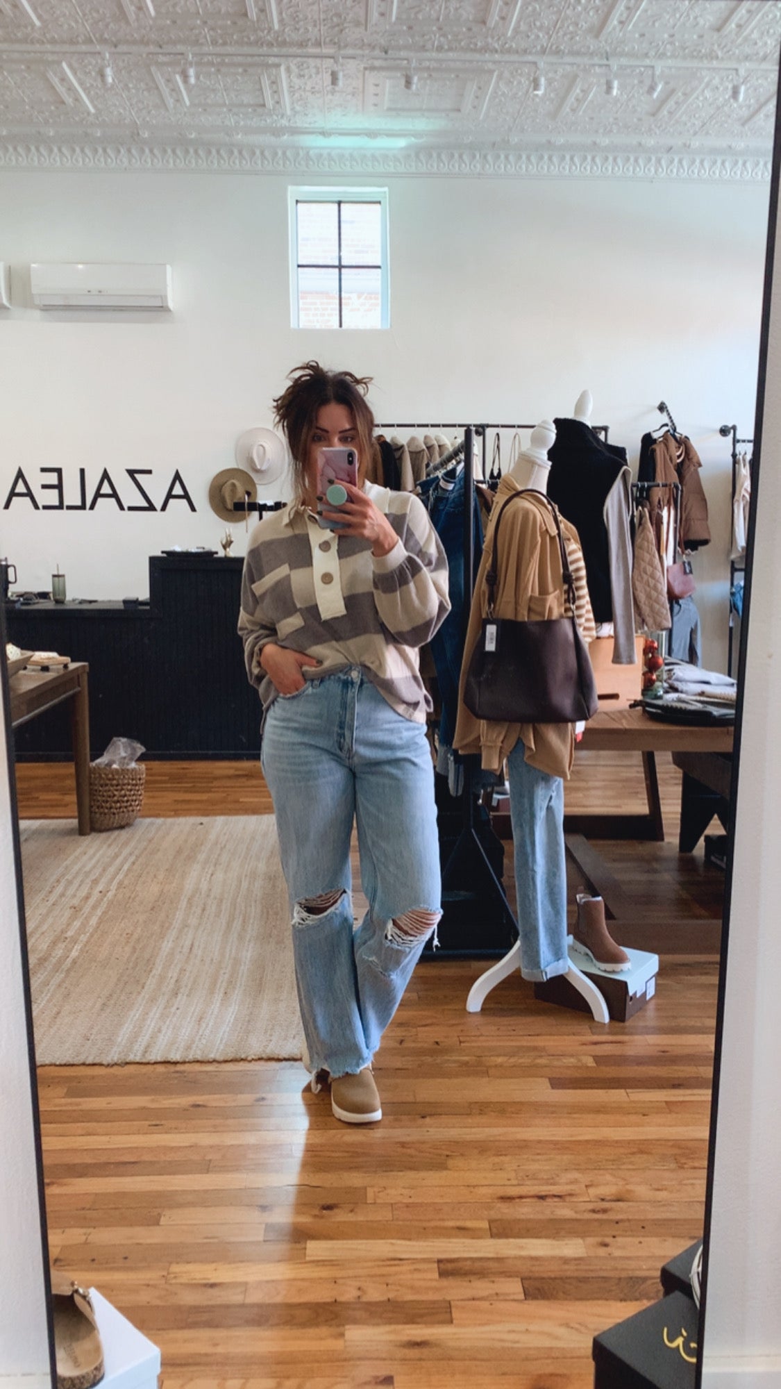 Weston Contrast Collar Knit Top