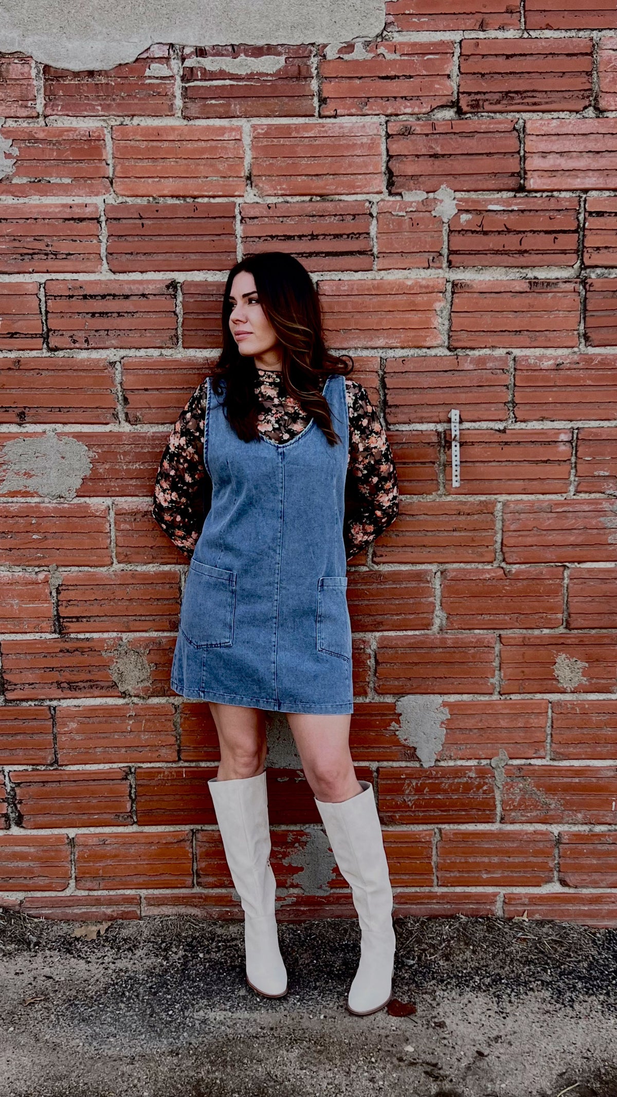 Classic Denim Overall Dress