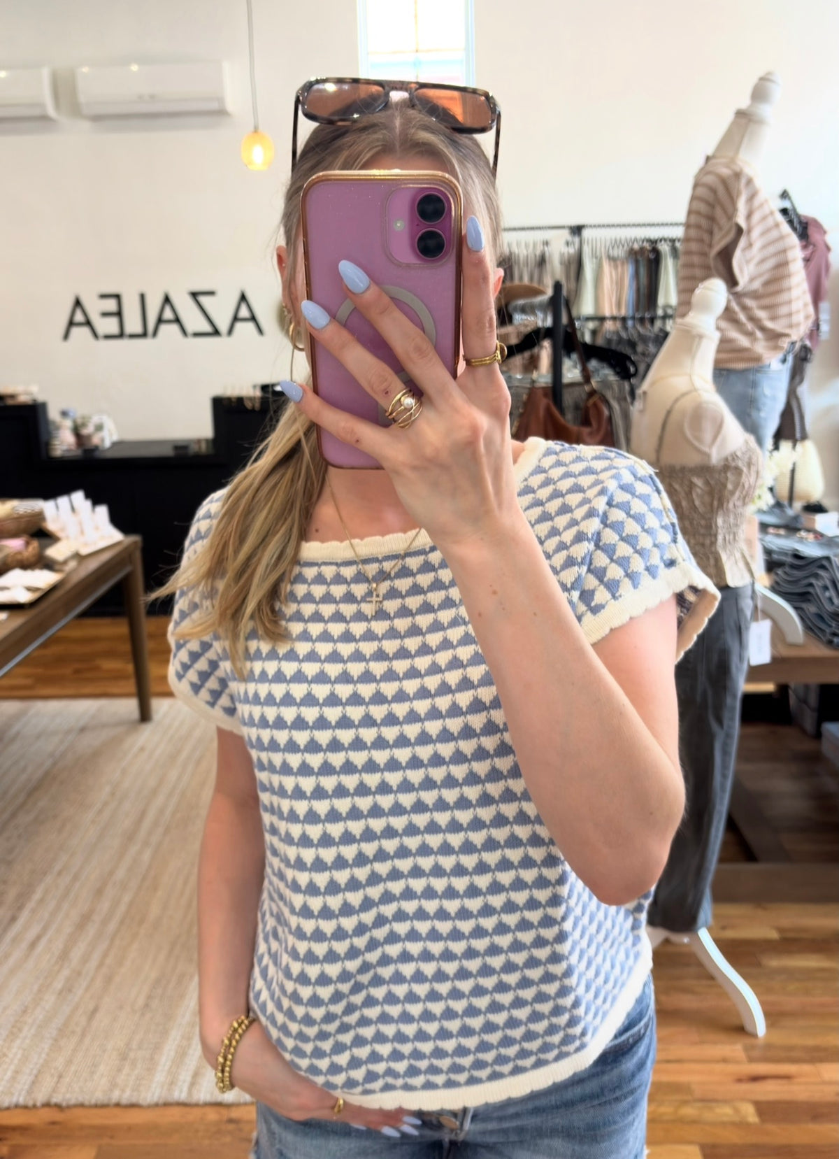 Nash Geometric Knit Top