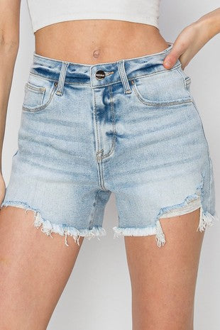 Risen High Rise Distressed Shorts