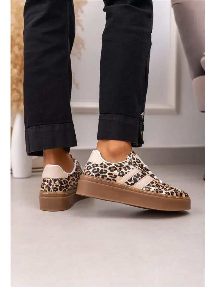 Leopard Lace Trainer