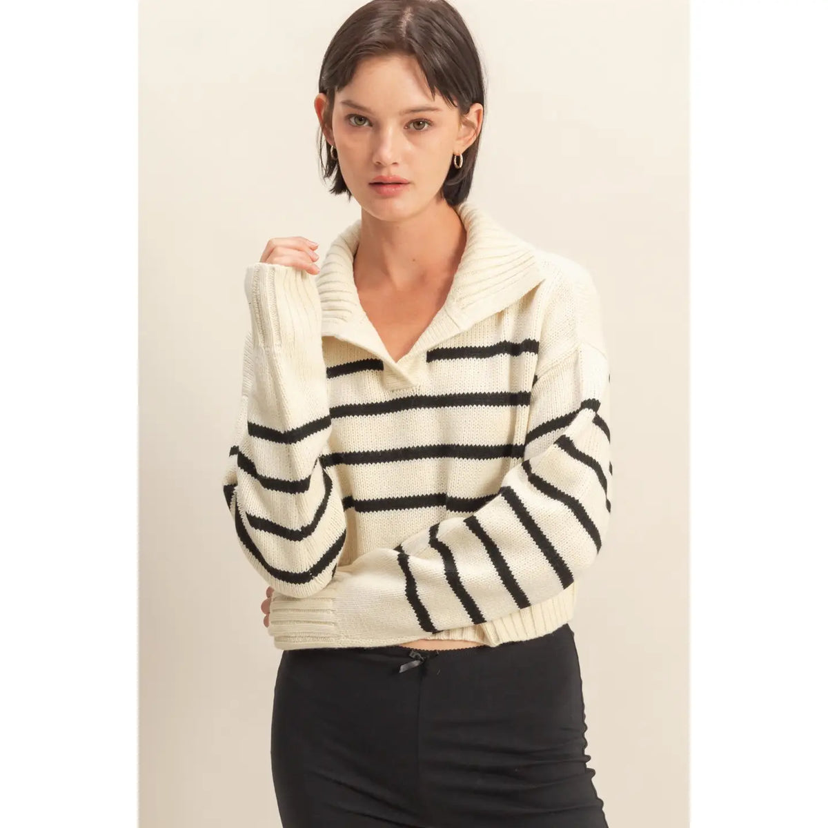 Striped Crop Sweater