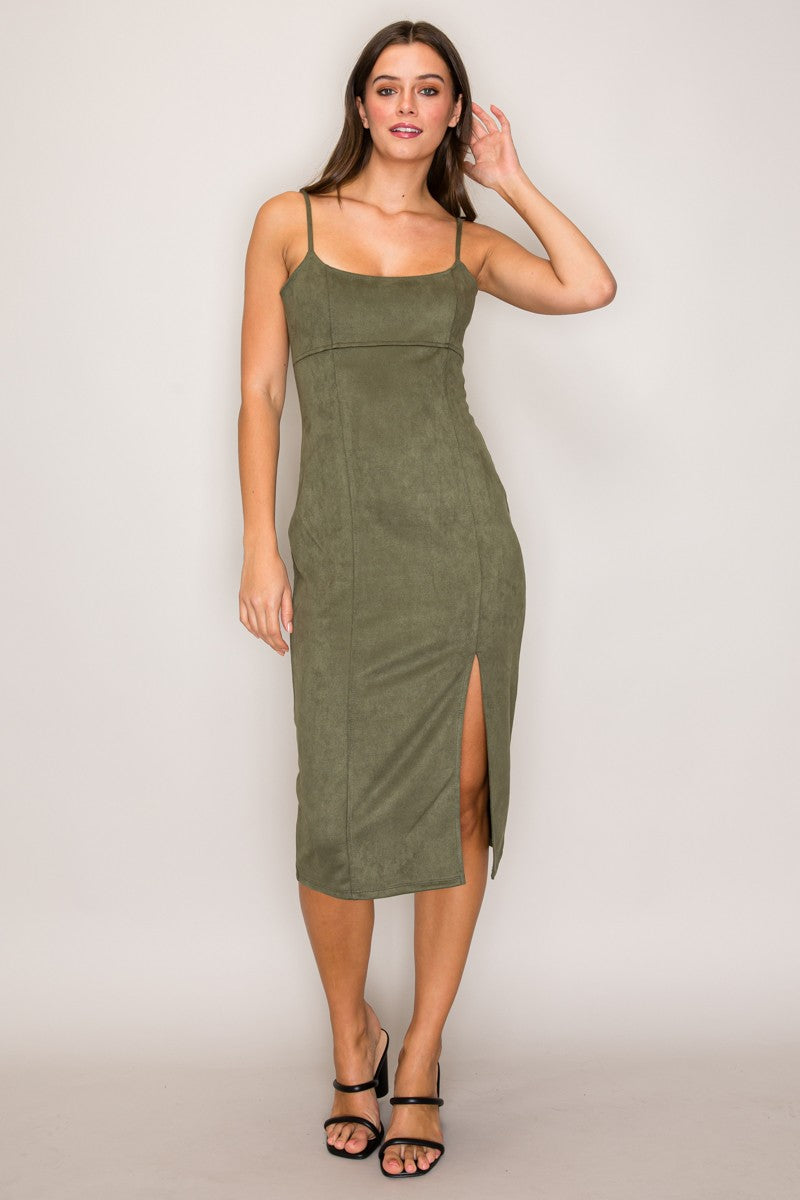 Zaya Suede Midi Dress