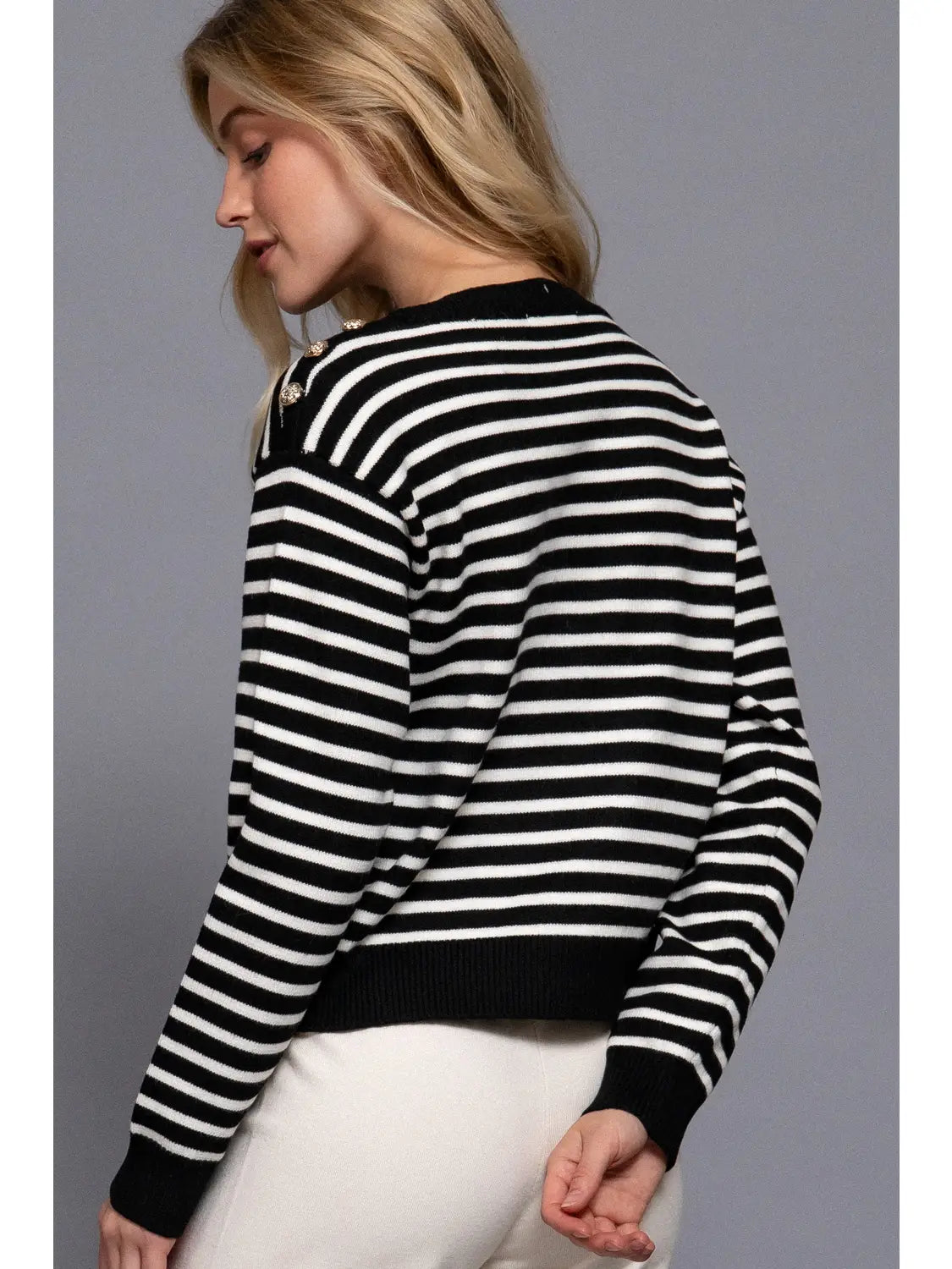 Monroe Shoulder Stripe Sweater