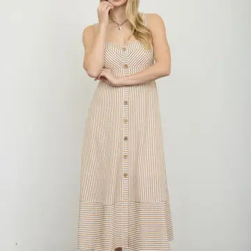 Evren Stripe Midi Dress